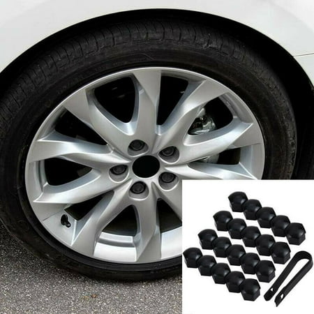 20X 18mm Black Alloy Wheel Nut Bolt Covers Caps Universal For Any Car Locking